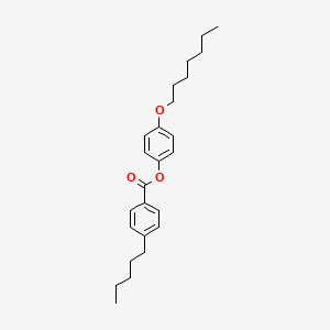 molecular formula C25H34O3 B12687196 Benzoic acid, 4-pentyl-, 4-(heptyloxy)phenyl ester CAS No. 50802-53-4