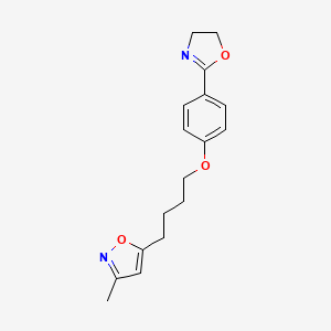 molecular formula C17H20N2O3 B12687214 Isoxazole, 5-(4-(4-(4,5-dihydro-2-oxazolyl)phenoxy)butyl)-3-methyl- CAS No. 98033-95-5