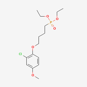 molecular formula C15H24ClO5P B12687226 Phosphonic acid, (4-(2-chloro-4-methoxyphenoxy)butyl)-, diethyl ester CAS No. 89210-91-3