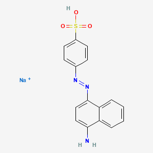 molecular formula C16H13N3NaO3S+ B12687281 Sodium p-((4-amino-1-naphthyl)azo)benzenesulphonate CAS No. 5399-85-9