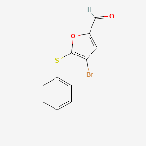 molecular formula C12H9BrO2S B1268729 4-Bromo-5-[(4-methylphenyl)thio]-2-furaldehyde CAS No. 597545-05-6