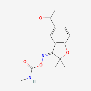 molecular formula C14H14N2O4 B12687300 Spiro(benzofuran-2(3H),1'-cyclopropan)-3-one, 3-(O-((methylamino)carbonyl)oxime), (Z)- CAS No. 95449-93-7
