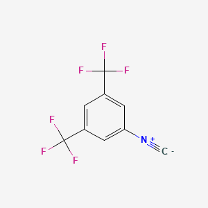 molecular formula C9H3F6N B12687315 Benzene, 1,3-bis(trifluoromethyl)-5-isocyano- CAS No. 141206-73-7