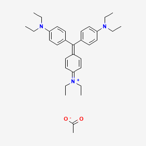 molecular formula C31H42N3.C2H3O2<br>C33H45N3O2 B12687317 Tris(4-(diethylamino)phenyl)methylium acetate CAS No. 63157-72-2
