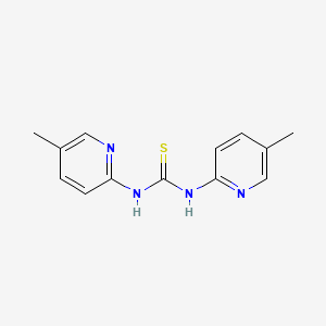 molecular formula C13H14N4S B12687324 N,N'-Bis(5-methyl-2-pyridinyl)thiourea CAS No. 16407-30-0