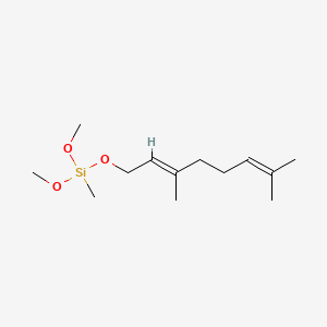 molecular formula C13H26O3Si B12687342 (E)-((3,7-Dimethyl-2,6-octadienyl)oxy)dimethoxymethylsilane CAS No. 70544-83-1