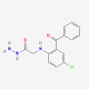 molecular formula C15H14ClN3O2 B12687354 Glycine, N-(2-benzoyl-4-chlorophenyl)-, hydrazide CAS No. 111044-20-3