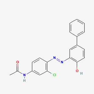 molecular formula C20H16ClN3O2 B12687360 N-[3-Chloro-4-[(4-hydroxy[1,1'-biphenyl]-3-YL)azo]phenyl]acetamide CAS No. 77154-16-6