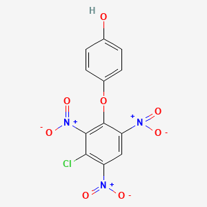 molecular formula C12H6ClN3O8 B12687373 4-(3-Chloro-2,4,6-trinitrophenoxy)phenol CAS No. 94200-70-1