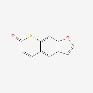 molecular formula C11H6O2S B12687379 7H-Thiopyrano(3,2-f)benzofuran-7-one CAS No. 144190-39-6