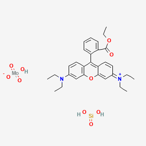 molecular formula C30H38MoN2O10Si B12687394 Xanthylium, 3,6-bis(diethylamino)-9-(2-(ethoxycarbonyl)phenyl)-, molybdatesilicate CAS No. 125304-18-9