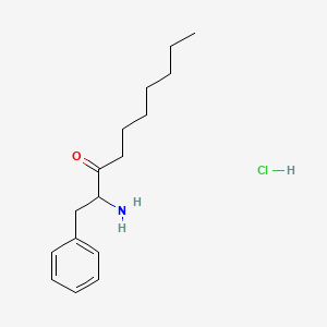 molecular formula C16H26ClNO B12687397 (+-)-2-Amino-1-phenyl-3-decanone hydrochloride CAS No. 153788-05-7