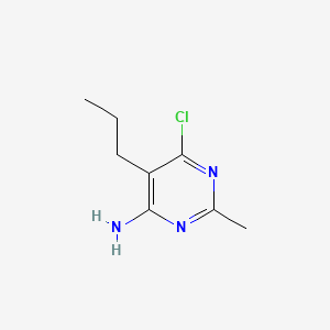 molecular formula C8H12ClN3 B12687408 Pyrimidine, 4-amino-6-chloro-2-methyl-5-propyl- CAS No. 102207-72-7