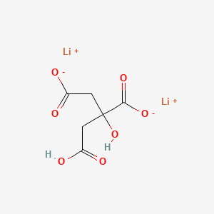 molecular formula C6H6Li2O7 B12687502 Dilithium hydrogen 2-hydroxypropane-1,2,3-tricarboxylate CAS No. 94138-94-0