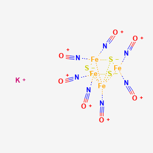 molecular formula Fe4KN7O7S3+2 B12687533 Roussin's black salt CAS No. 37305-51-4