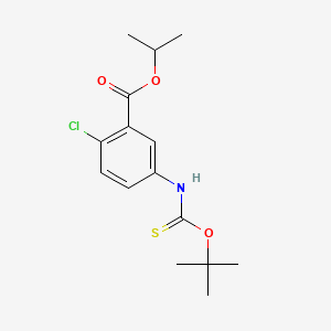 molecular formula C15H20ClNO3S B12687564 Benzoic acid, 2-chloro-5-(((1,1-dimethylethoxy)thioxomethyl)amino)-, 1-methylethyl ester CAS No. 165549-87-1
