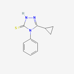 molecular formula C11H11N3S B1268762 5-cyclopropyl-4-phenyl-4H-1,2,4-triazole-3-thiol CAS No. 733790-54-0