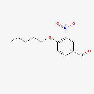 molecular formula C13H17NO4 B12687676 Ethanone, 1-(3-nitro-4-(pentyloxy)phenyl)- CAS No. 134221-17-3