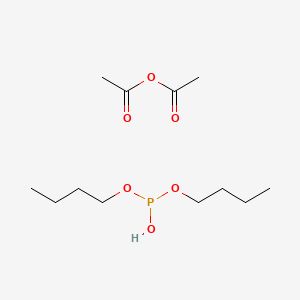 molecular formula C12H25O6P B12687705 Acetic acid, anhydride with dibutyl phosphite CAS No. 3266-65-7