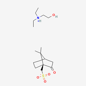 molecular formula C16H31NO5S B12687788 Diethyl(2-hydroxyethyl)ammonium (1S)-2-oxobornane-10-sulphonate CAS No. 93777-03-8