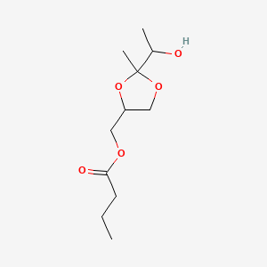 molecular formula C11H20O5 B12687799 [2-(1-Hydroxyethyl)-2-methyl-1,3-dioxolan-4-yl]methyl butyrate CAS No. 40533-68-4