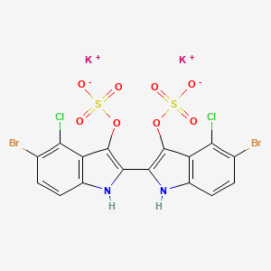 molecular formula C16H6Br2Cl2K2N2O8S2 B12687802 Dipotassium 5,5'-dibromo-4,4'-dichloro(2,2'-bi-1H-indole)-3,3'-diyl disulphate CAS No. 93962-99-3