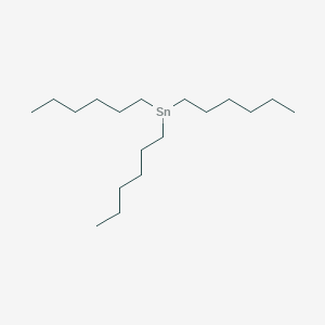 molecular formula C18H39Sn B12687825 Stannane, trihexyl- CAS No. 59061-51-7