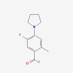 molecular formula C12H14FNO B1268785 5-氟-2-甲基-4-(1-吡咯啉基)苯甲醛 CAS No. 712317-60-7