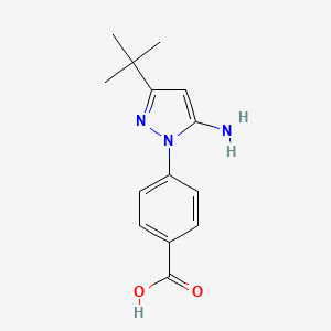 molecular formula C14H17N3O2 B1268788 4-(5-Amino-3-tert-butyl-pyrazol-1-yl)-benzoic acid CAS No. 869663-56-9