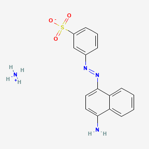 molecular formula C16H16N4O3S B12687888 Ammonium m-((4-amino-1-naphthyl)azo)benzenesulphonate CAS No. 83006-57-9