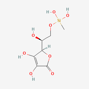 molecular formula C7H12O8Si B12687909 Methylsilanol ascorbate CAS No. 187991-39-5