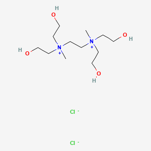 molecular formula C12H30Cl2N2O4 B12687914 Ethylenebis(bis(2-hydroxyethyl)methylammonium) dichloride CAS No. 85117-92-6
