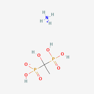 molecular formula C2H11NO7P2 B12687948 Ammonium trihydrogen (1-hydroxyethylidene)bisphosphonate CAS No. 5578-43-8