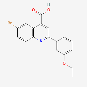 molecular formula C18H14BrNO3 B1268796 6-溴-2-(3-乙氧基苯基)喹啉-4-甲酸 CAS No. 350999-95-0