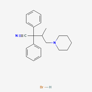 molecular formula C22H27BrN2 B12687965 beta-Methyl-alpha,alpha-diphenylpiperidine-1-butyronitrile monohydrobromide CAS No. 93942-54-2