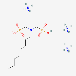 molecular formula C10H34N4O6P2 B12687979 Triammonium hydrogen ((octylimino)bis(methylene))bisphosphonate CAS No. 94107-82-1