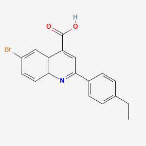 molecular formula C18H14BrNO2 B1268798 6-Bromo-2-(4-ethylphenyl)quinoline-4-carboxylic acid CAS No. 350998-45-7
