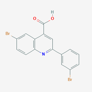 molecular formula C16H9Br2NO2 B1268799 6-Bromo-2-(3-bromophenyl)quinoline-4-carboxylic acid CAS No. 350998-36-6