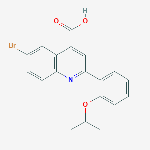 molecular formula C19H16BrNO3 B1268800 6-Bromo-2-(2-isopropoxyphenyl)quinoline-4-carboxylic acid CAS No. 354539-41-6