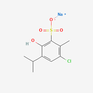 molecular formula C10H12ClNaO4S B12688003 Sodium 6-chloro-3-hydroxy-4-isopropyltoluene-2-sulphonate CAS No. 83732-70-1