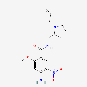 molecular formula C16H22N4O4 B12688025 N-((1-(Allyl)-2-pyrrolidinyl)methyl)-4-amino-2-methoxy-5-nitrobenzamide CAS No. 93839-81-7