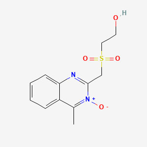 molecular formula C12H14N2O4S B12688052 2-(((4-Methyl-3-oxido-2,3-dihydro-2-quinazolinyl)methyl)sulfonyl)ethanol CAS No. 6965-86-2