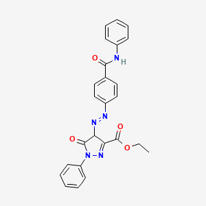 molecular formula C25H21N5O4 B12688063 Ethyl 5-oxo-1-phenyl-4-((p-(phenylcarbamoyl)phenyl)azo)-2-pyrazoline-3-carboxylate CAS No. 23622-57-3