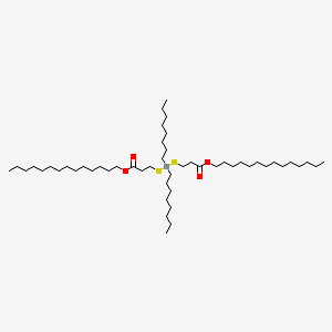 molecular formula C50H100O4S2Sn B12688084 Tetradecyl 5,5-dioctyl-9-oxo-10-oxa-4,6-dithia-5-stannatetracosanoate CAS No. 83898-53-7