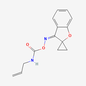 molecular formula C14H14N2O3 B12688090 Spiro(benzofuran-2(3H),1'-cyclopropan)-3-one, O-((2-propenylamino)carbonyl)oxime), (Z)- CAS No. 95449-90-4