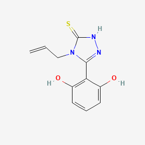 molecular formula C11H11N3O2S B12688133 4-Allyl-5-(2,6-dihydroxyphenyl)-2,4-dihydro-3H-1,2,4-triazole-3-thione CAS No. 29213-05-6