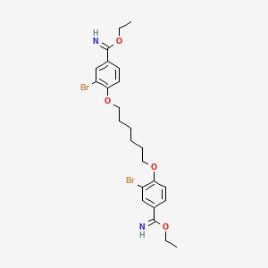 molecular formula C24H30Br2N2O4 B12688142 Diethyl 4,4'-[hexamethylenebis(oxy)]bis[3-bromobenzimidate] CAS No. 93778-12-2