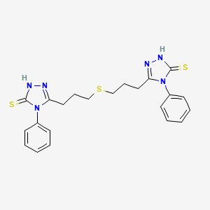 molecular formula C22H24N6S3 B12688161 5,5'(Thiodipropane-3,1-diyl)bis[2,4-dihydro-4-phenyl-3H-1,2,4-triazole-3-thione] CAS No. 30843-83-5