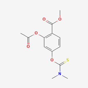 molecular formula C13H15NO5S B12688164 Methyl 4-((dimethylamino)thioxomethoxy)-o-acetylsalicylate CAS No. 94108-12-0