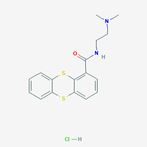 molecular formula C17H19ClN2OS2 B12688167 1-Thianthrenecarboxamide, N-(2-(dimethylamino)ethyl)-, monohydrochloride CAS No. 112022-25-0